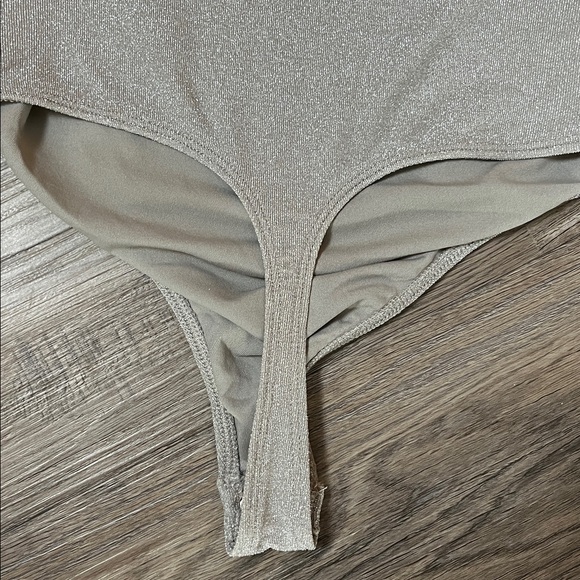 Sparkling Silver Women’s Thong Bodysuit - Picture 6 of 6